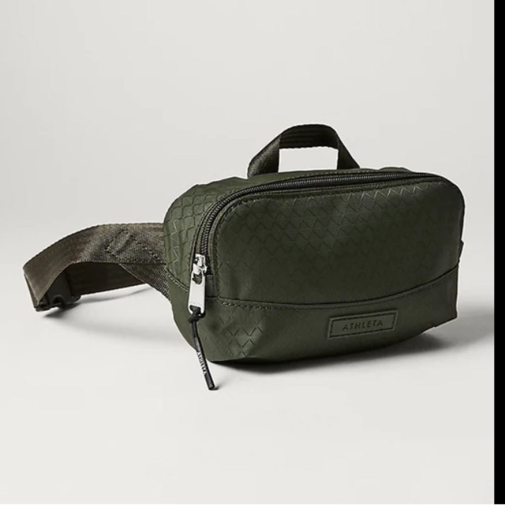 Athleta Black Belt Bag with Textured Design